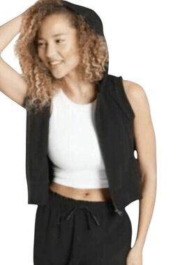 ATHLETA Double Time Sleeveless Hoodie Size Med